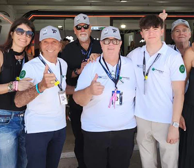 Rossana Fanucchi, Emerson Fitipaldi, Julio Montenegro, Sergio Kheliakan y Emerson Fitipaldi Jr.